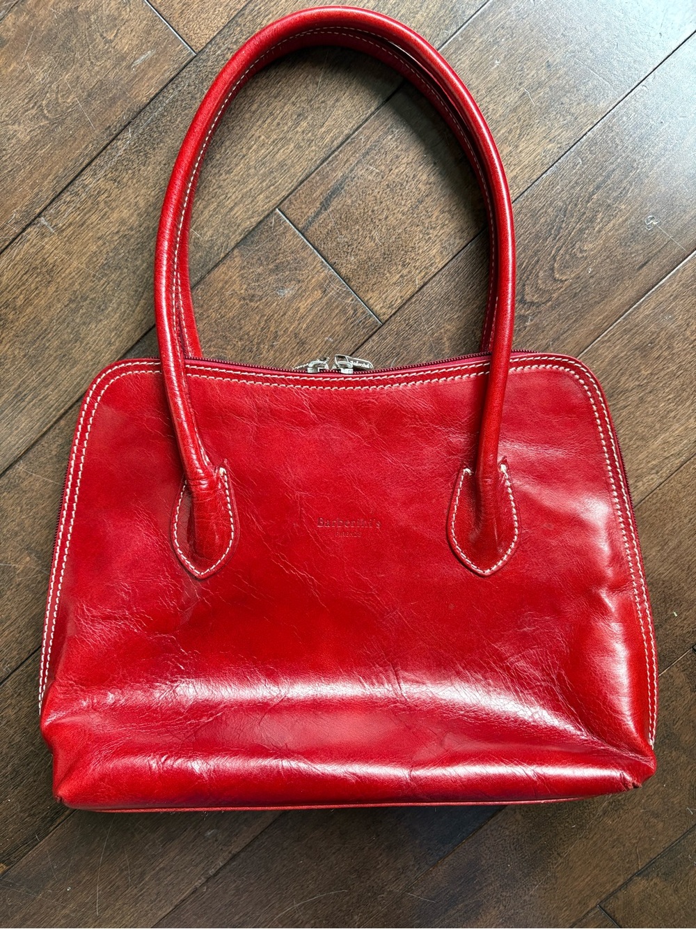 Barberini's Firenze Red Leather Shoulder Bag | Made in Italy